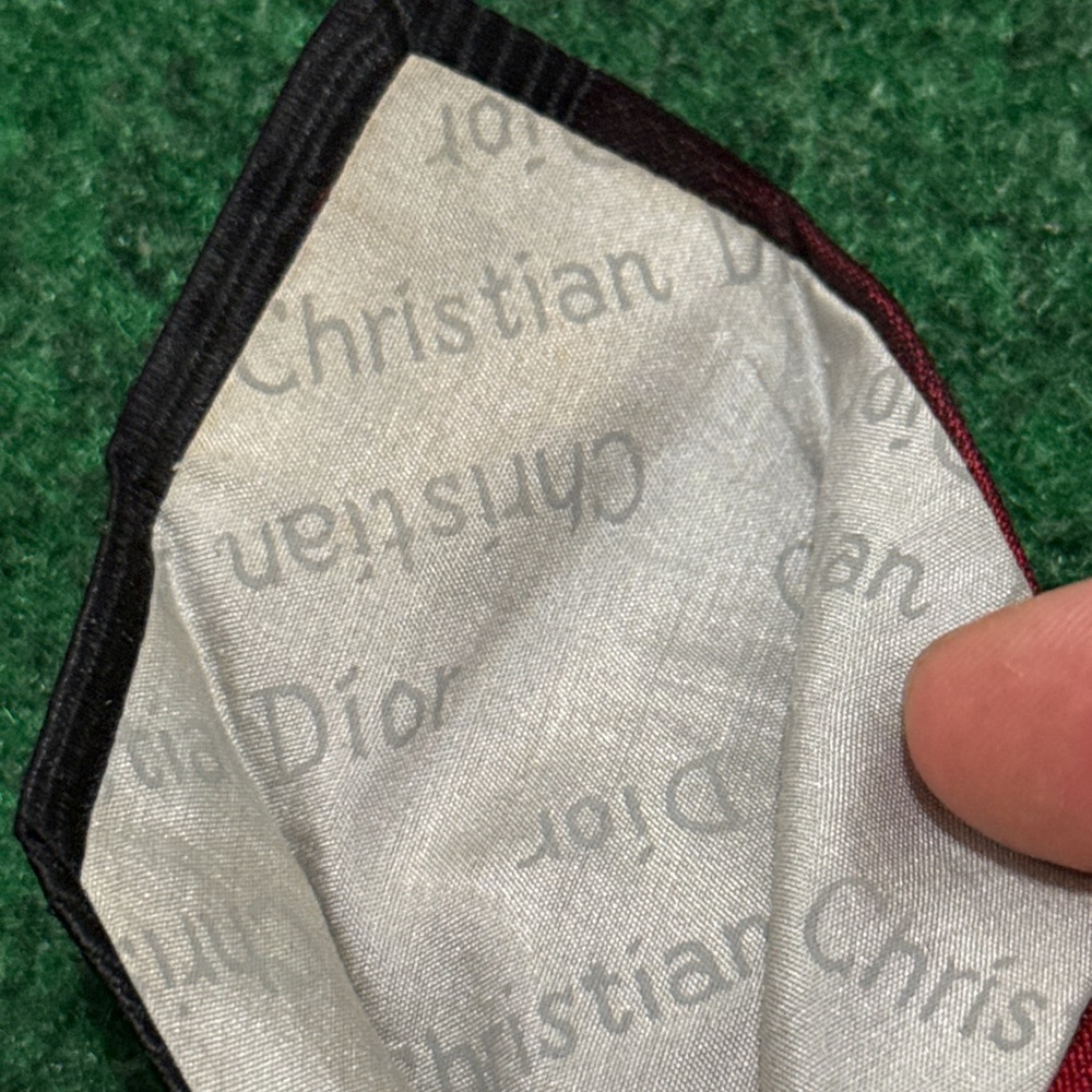 Vintage Christian Dior All Silk Black Red Tie - Picture 3 of 4